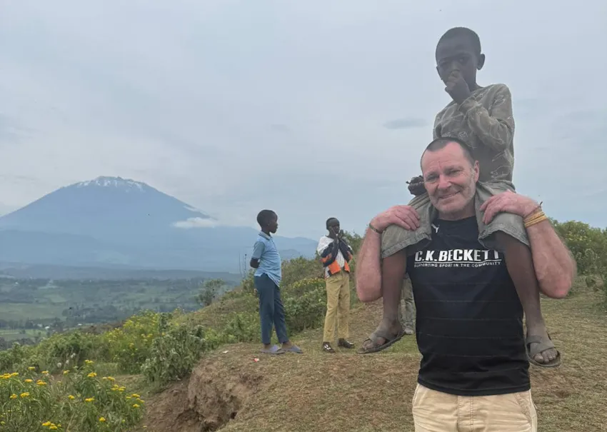 Christopher Barrett supporting childcare and teaching projects while volunteering with IVHQ in Tanzania