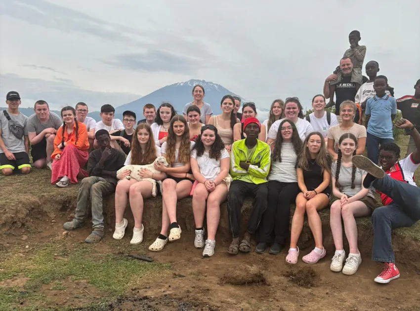 2025 Dunoon Grammar School students volunteering with IVHQ in Tanzania.