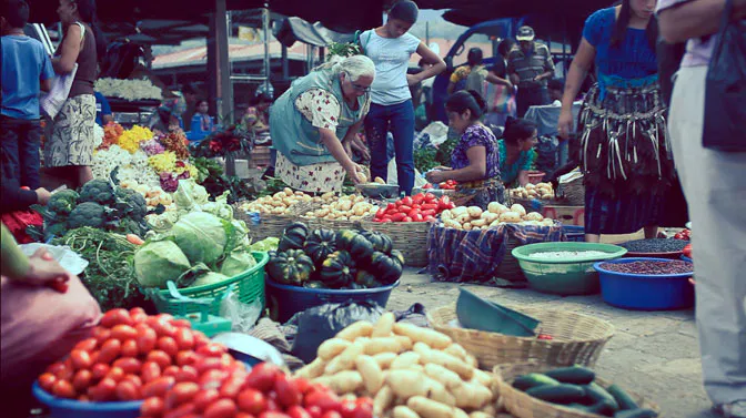 IVHQ scholarship winner Armando visits a local market in Guatemala