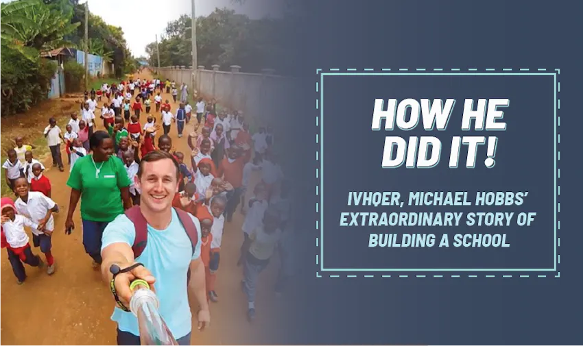 Michael Hobbs outside Blessed Hope School in Kibera, 2016