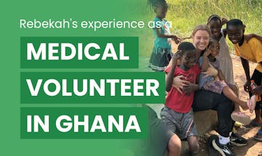 Rebekah De Wolf with some of the children she met in Ghana