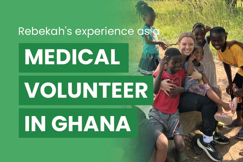 Rebekah De Wolf with some of the children she met in Ghana