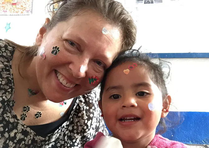 IVHQ volunteer Sue as a childcare in Guatemala