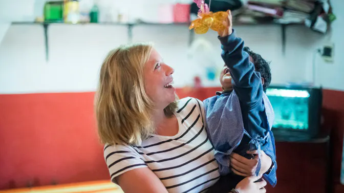 An IVHQ volunteer working in childcare in Agrentina