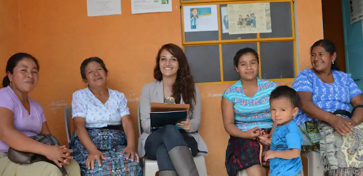 Volunteer during a workshop for local women in Antigua, Guatemala.